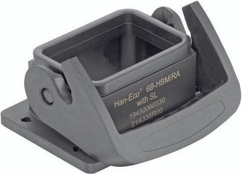 Harting Anbaugehäuse ohne Halterahmen in Schwarz und Grau aus Kunststoff, Artikelnummer 19430060330 - Bild 1