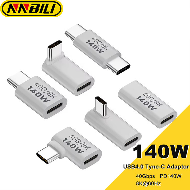 NNBILI PD140W USB-C-Buchse auf Stecker-Adapter mit PD 3.1, Thunderbolt 3, 40 Gbit/s Datenübertragung und 8K bei 60 Hz für MacBook - Bild 1