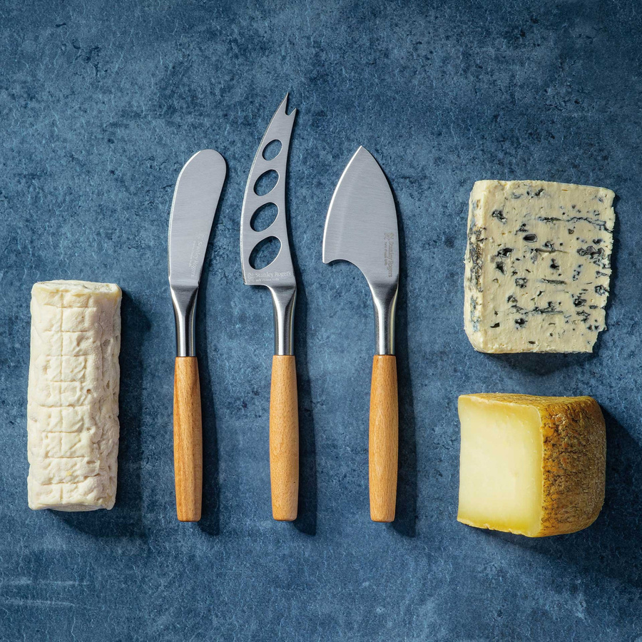 Stanley Rogers Käsemesser-Set aus Edelstahl und Holz, 3-teilig, Silber - Bild 2