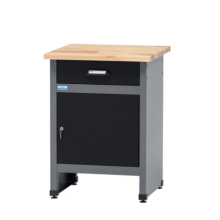 Küpper Werkbank eintürig mit 1 Schublade, Schwarz-Hellgrau, B/T/H: 84 x 60 x 60 cm - Bild 2