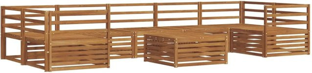 vidaXL Outdoor-Sofagarnitur 8-teilig aus Akazienholz in Natur Braun, U-Form mit Tisch und Armlehnen - Bild 1