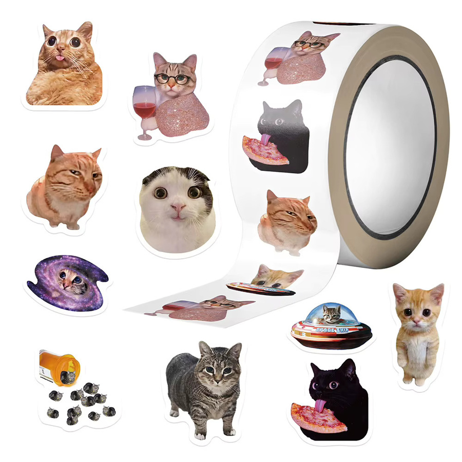 Charile Cartoon Katze Meme Aufkleber, 500 Teile, multicolor - Bild 2