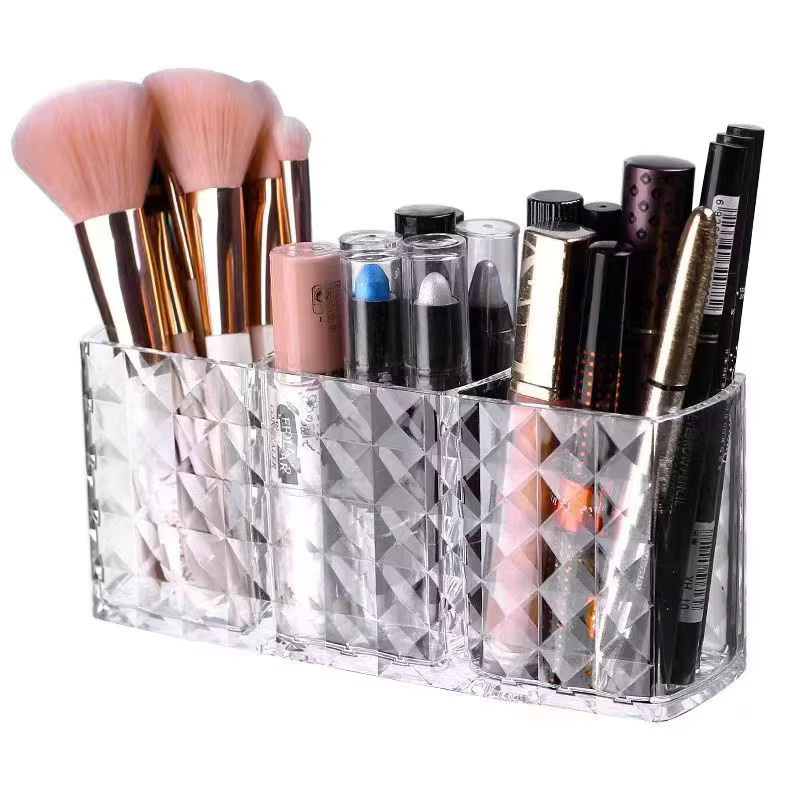 Make-up-Pinselhalter, 3 Fächer, klares Acryl, Organizer - Bild 5