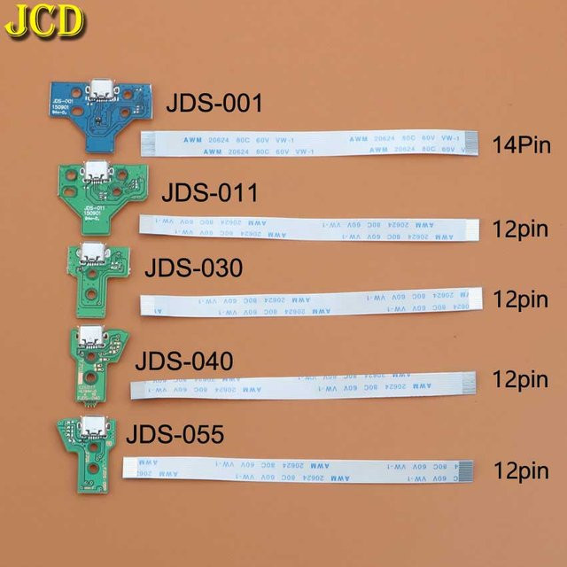 JCD USB-Ladeplatine mit Flachbandkabel für PS4-Controller, kompatibel mit JDS-001, JDS-011, JDS-030, JDS-040 und JDS-055 - Bild 1