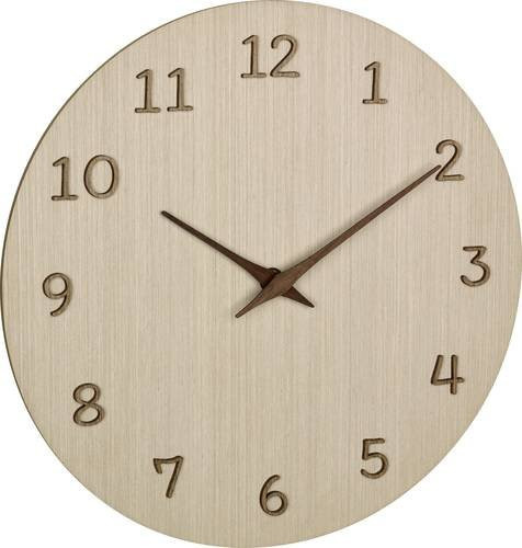 TFA Dostmann Quarz Wanduhr in Holzoptik, Beige, B/H/T: 29,8 x 29,8 x 4,1 cm - Bild 1
