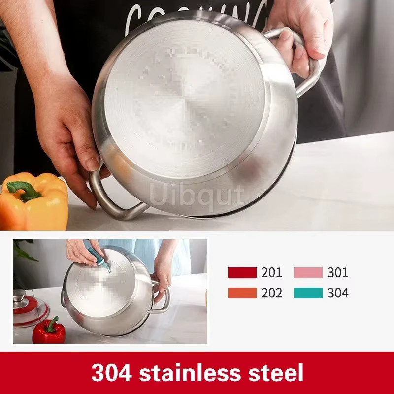 Allzweck-Suppentopf aus 304 Edelstahl in Silber, geeignet für Gasherd und Induktion - Bild 3