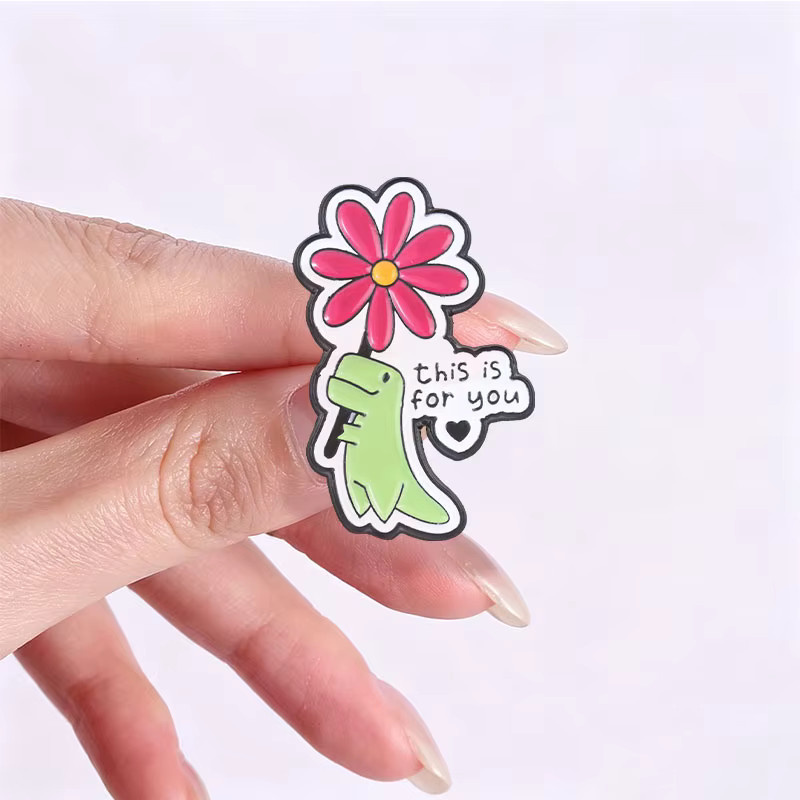 Miss Zoe Anstecknadel Dinosaurier-Emaille, Grün, Unisex - Bild 3