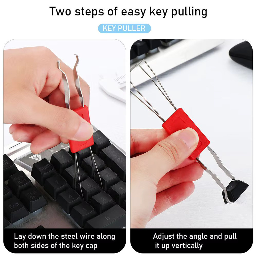 Mechanischer Tastenkappen-Abzieher aus Metall in Rot zum Entfernen von Tastaturtasten - Bild 2