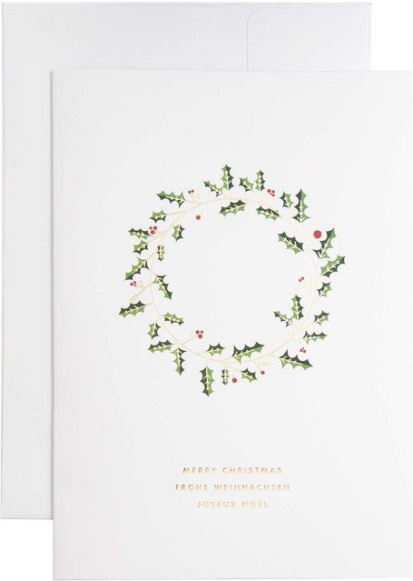 Rico Design Paper Poetry Kartenset Kranz in Weiß, Format A5 - Bild 1