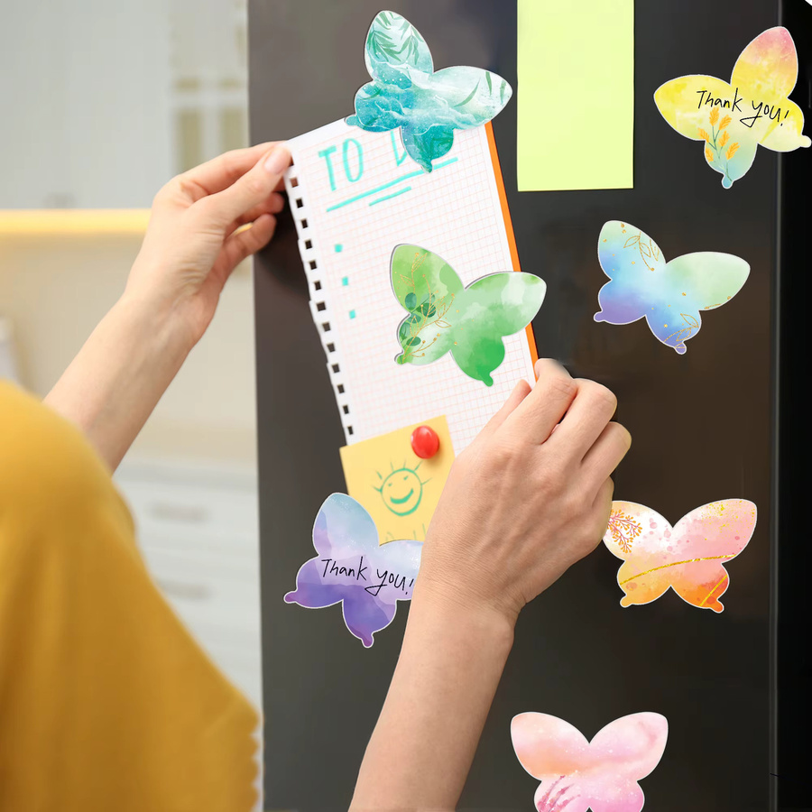 Niedriges Schmetterlings-Haftnotizen-Set in Mehrfarbig mit selbstklebenden Notizblöcken für Büro und Zuhause - Bild 2