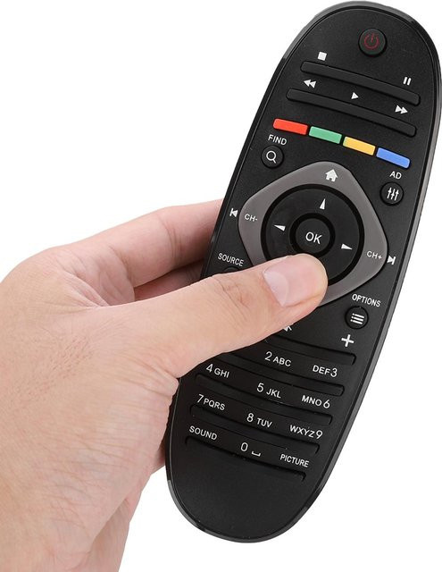 Universelle Smart TV Fernbedienung für Philips in Schwarz aus robustem ABS-Material - Bild 1