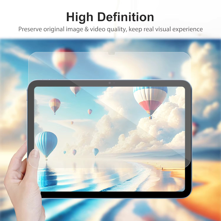 NABNAW Displayschutzfolie aus gehärtetem Glas für iPad 10. Generation 10,9 Zoll, transparent, kratzfest, passend für Modelle A2757, A2777 und A2696 - Bild 5