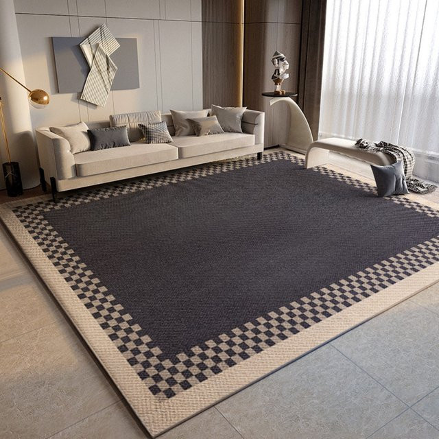 VIKAMA Bodenteppich mit Karomuster für Wohnzimmer und Schlafzimmer, modern und verschleißfest, B/T: 160 x 120 cm - Bild 1