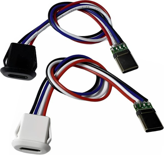 HBXINTAO USB-C Ladebuchse mit 4-Pin Snap-Fit Anschluss für 5A Hochstrom-Schnellladung und Datentransfer, Multicolor - Bild 1