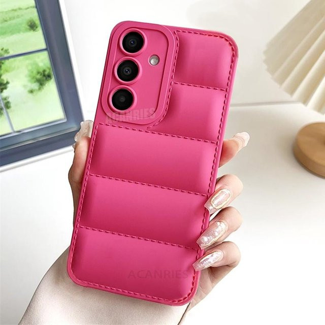 Candy Daunenjacke Silikon Hülle für Samsung Galaxy A15 A25 A35 A55 A16 A14 A24 A34 A54 5G in Pink - Bild 1