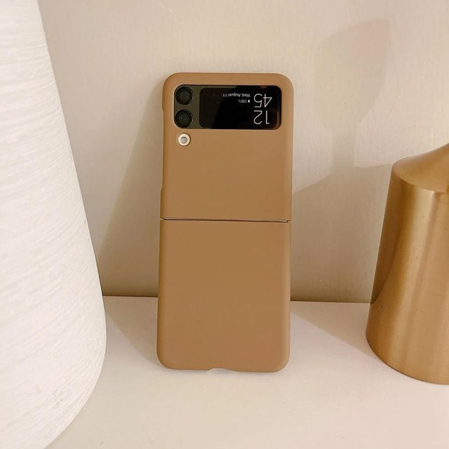 Samsung Galaxy Z Flip 6 5 4 3 Ultra Dünne Harte PC Rückseite Hülle in Beige - Bild 1