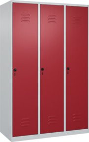 C+P Spind Classic PLUS Spind mit 3 Abteilen, Farbe Rubinrot, B/T/H: 120 x 50 x 185 cm - Bild 1