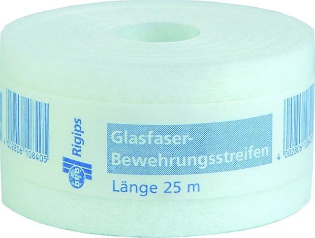 Rigips Glasfaserbewehrungsstreifen aus Glas in Weiß, Breite: 5 cm, Länge: 25 m - Bild 1
