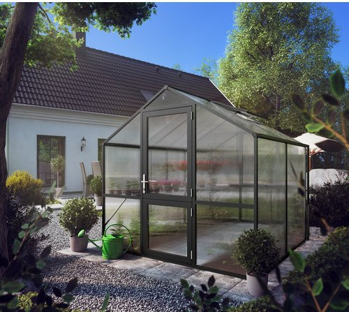 KGT Gewächshaus Rose in Anthrazitgrau mit 5,06 m² Fläche aus Aluminium und Kunststoff - Bild 1