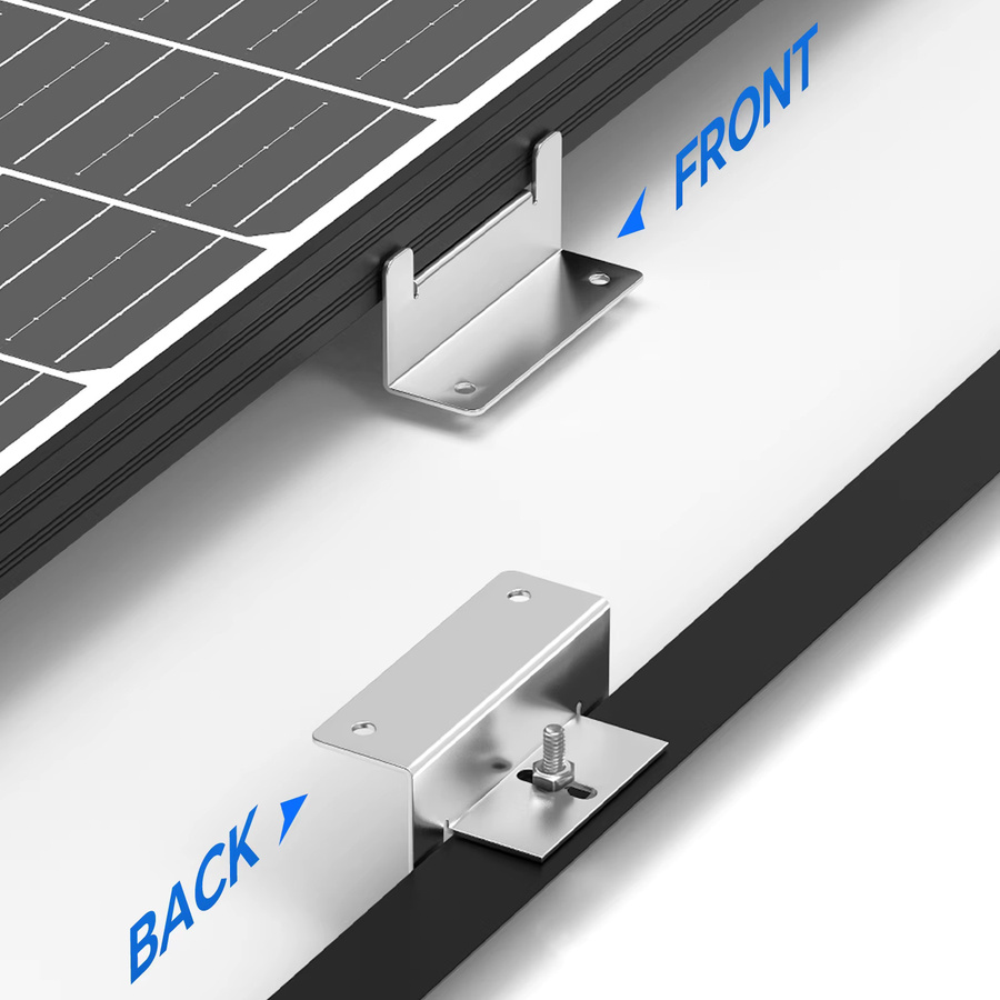 RVPOZWER 4-teiliges Set Solarpanel-Montagehalterungen aus Aluminium in Silber für Dächer und netzunabhängige Anwendungen - Bild 3