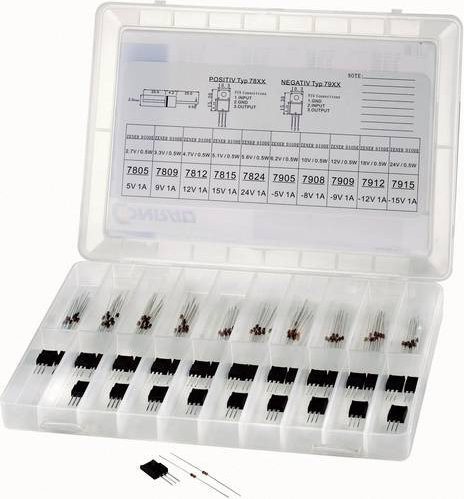 TRU Components Dioden- und Spannungsregler-Sortiment mit 130 Stück in transparent - Bild 1
