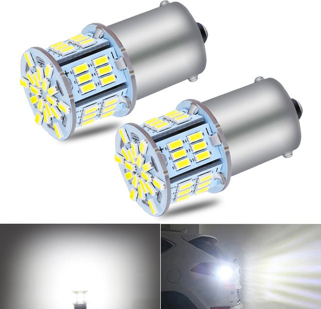 Neallor LED Canbus Auto Birnen Set 2 Stück P21W 1156 BA15S 7506 5008 R10W R5W Rücklicht und Tagfahrlicht in Silber - Bild 1