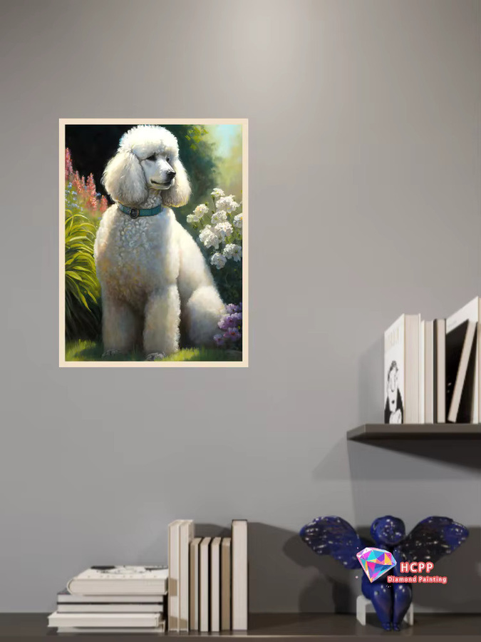 Potdemiel 5D Diamant Stickerei Set Pudel Hund Kunst Porträt als DIY Diamant Malerei für die Wohnkultur - Bild 2