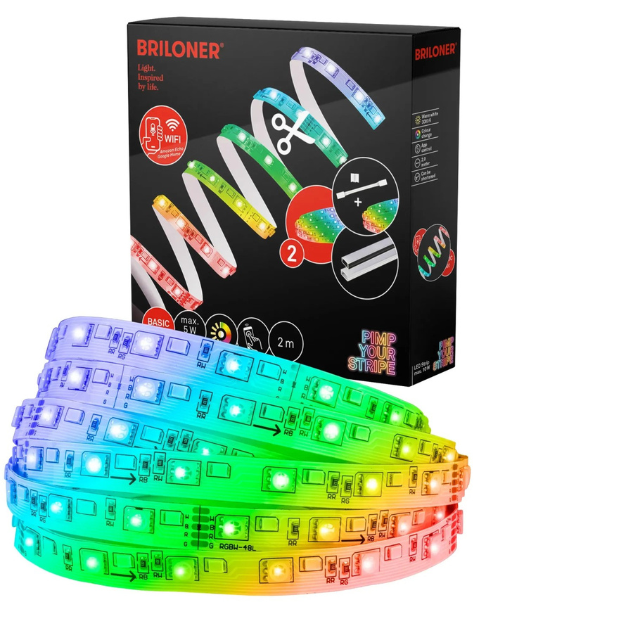 Briloner Pimp your Stripe LED-Band Starter-Set Smart RGBW Multicolor WLAN Bluetooth dimmbar 2 m - Bild 2