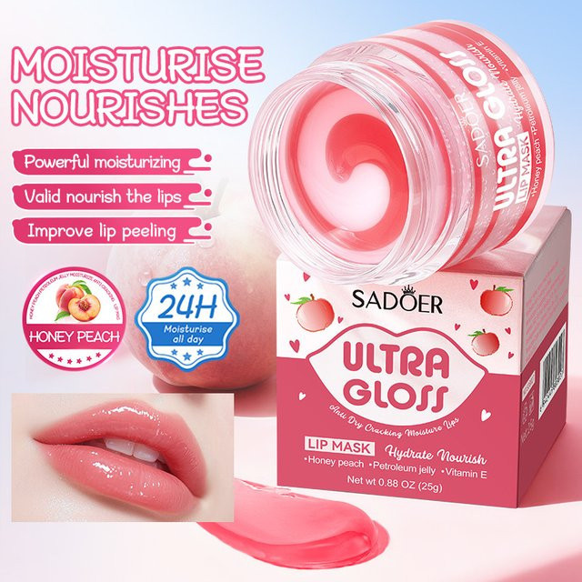 SADOER Ultra Gloss Lippenmaske Honig-Pfirsich, Vaseline, Vitamin E - Bild 1