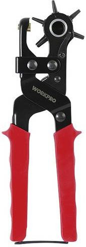 WorkPro WP231077 Stanzzange in Schwarz mit verschiedenen Stanzgrößen von 2 mm bis 4,5 mm, Länge: 23 cm - Bild 1