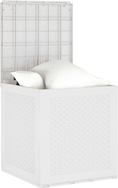 Aufbewahrungsbox mit Aufbewahrungsfach von Yiwydaa in Weiß aus Polypropylen, B/T/H: 55 x 53 x 57 cm - Bild 1