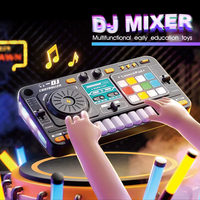Luxuglow Multifunktionaler DJ-Plattenspieler mit Mikrofon und Bluetooth in Schwarz - Bild 2