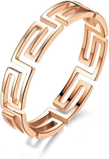 Damenring Titan, Chinesisches Mauer Muster, Roségold, Größe 9 - Bild 1