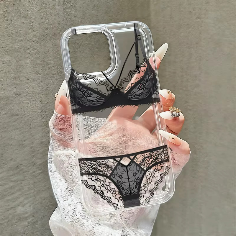 Transparente Handyhülle mit Spitzen-Design für Apple iPhone Modelle, Soft Clear Cover - Bild 6
