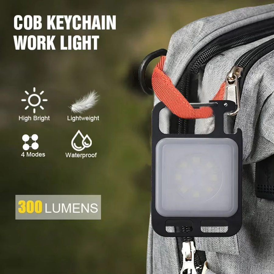 Wiederaufladbare Mini LED Taschenlampe mit COB-Licht und Magnetfunktion in Schwarz - Bild 3