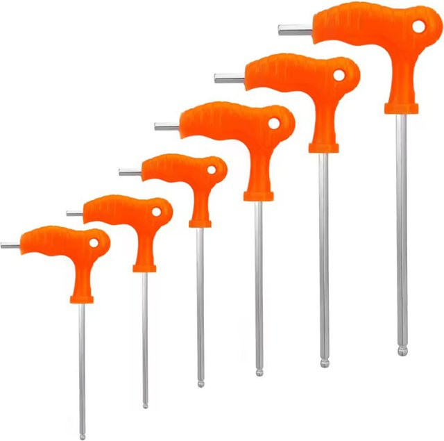 Ninth World Sechskant-Inbusschlüssel mit T-Griff in Orange, Set 2,5-14mm - Bild 1
