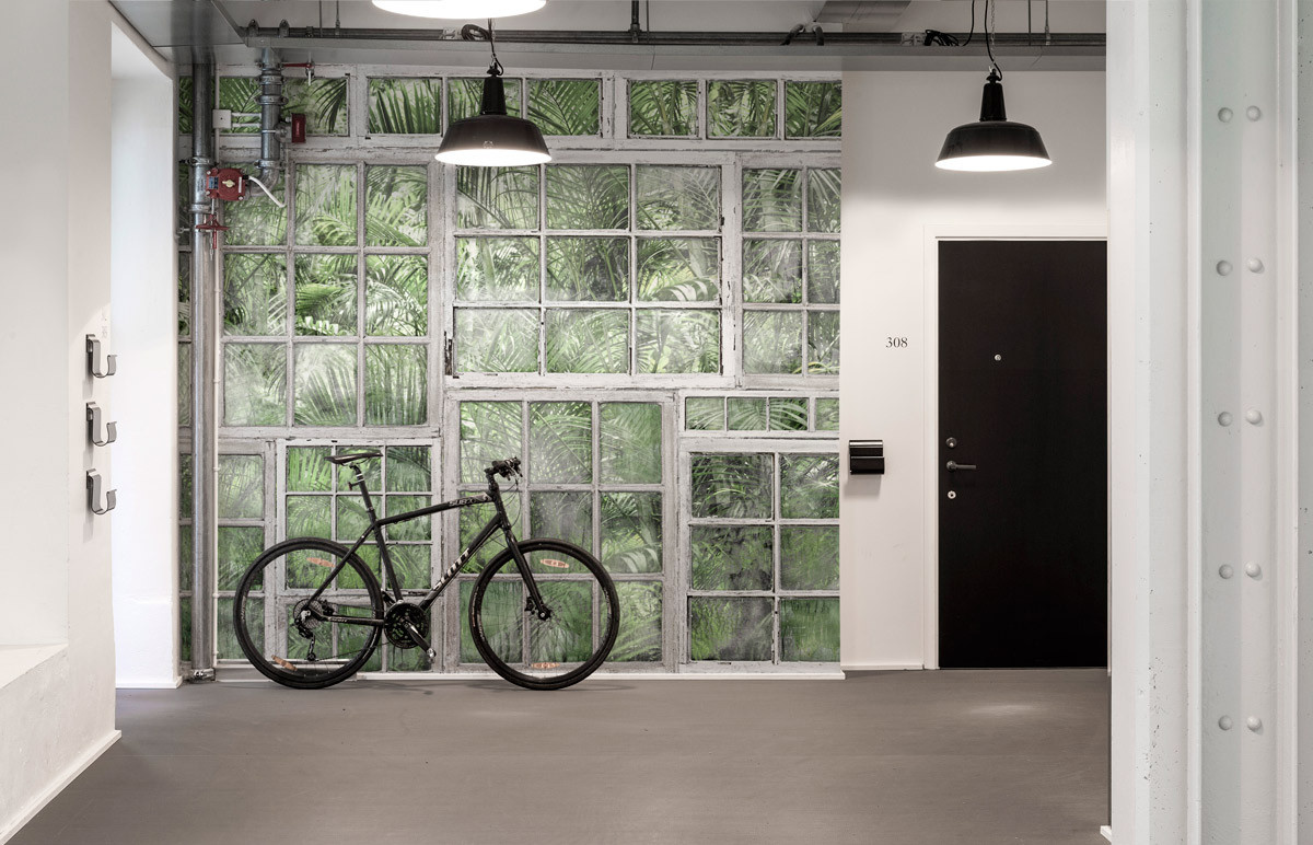 Rebel Walls Wandtattoo Mural Perspective Jardin im floralen Industrial-Design - Bild 1