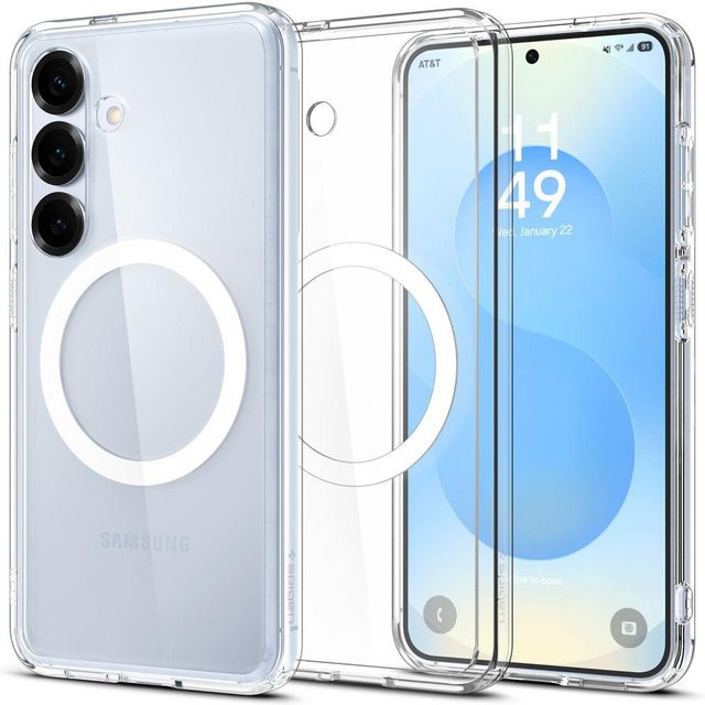 Spigen Ultra Hybrid Mag MagSafe Schutzhülle für Galaxy S25 in Transparent/Weiß - Bild 1