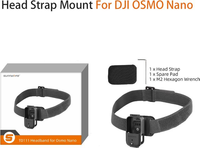 DJI Osmo Nano Verstellbarer Kopfbandhalter in Schwarz für Fahrrad und FPV - Bild 1