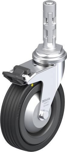 Blickle Lenkrolle mit Feststeller LRA-VPA 100K-FI-EL-FA-E01 in Schwarz und Silber, Rad-Durchmesser: 100 mm, Tragfähigkeit: 70 kg - Bild 1