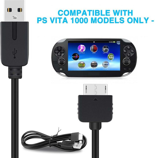 Sony USB-Ladekabel für PlayStation PS Vita 1000, Datenübertragungskabel, Schwarz, Länge: 1,2 m - Bild 1