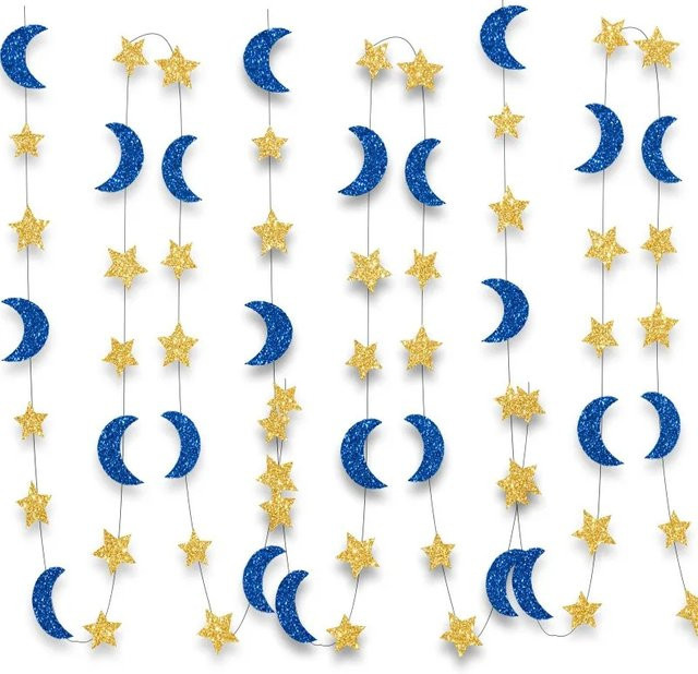 4M Hängender Mond und Sterne als orientalische Dekoration für Ramadan und Eid al-Fitr Party - Bild 1