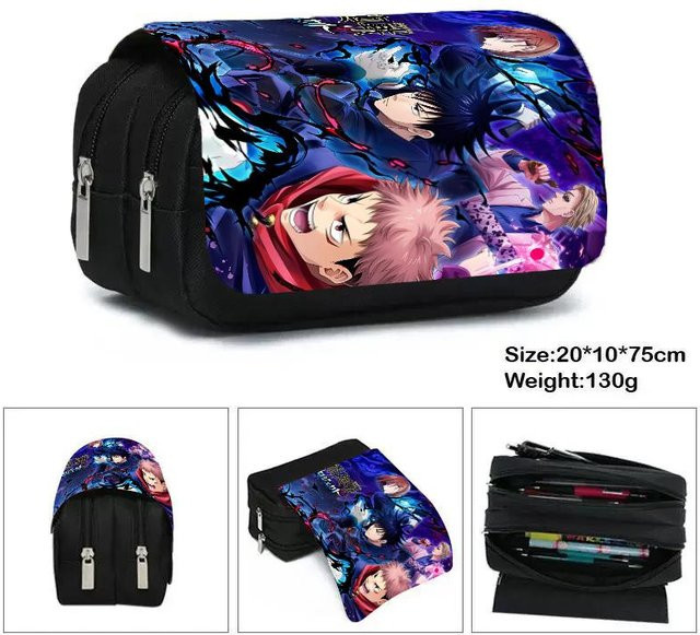 Binchi Outdoor Equipment Jujutsu Kaisen Federmäppchen mit Gojo Satoru Motiv, doppelstöckig, blau - Bild 1