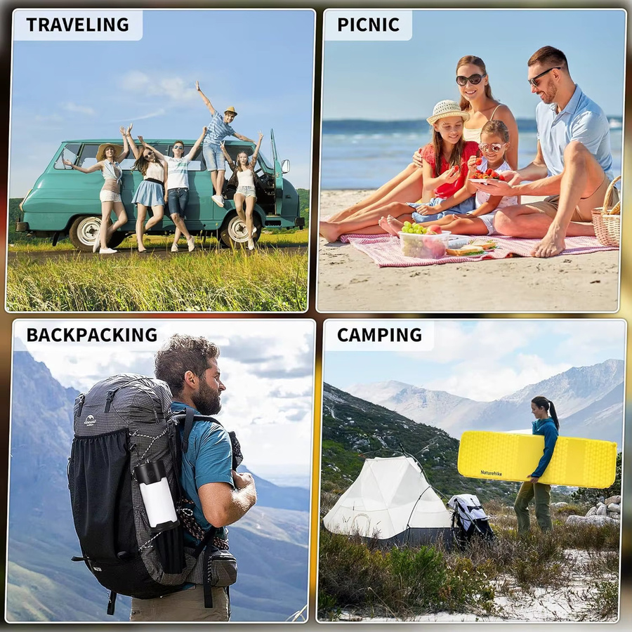 Naturehike Selbstaufblasende Camping-Luftmatratze mit R-Wert 3.6 in Gelb - Bild 4