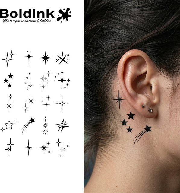 BOLDINK Starburst Theme Tattoo-Aufkleber, Unisex - Bild 1