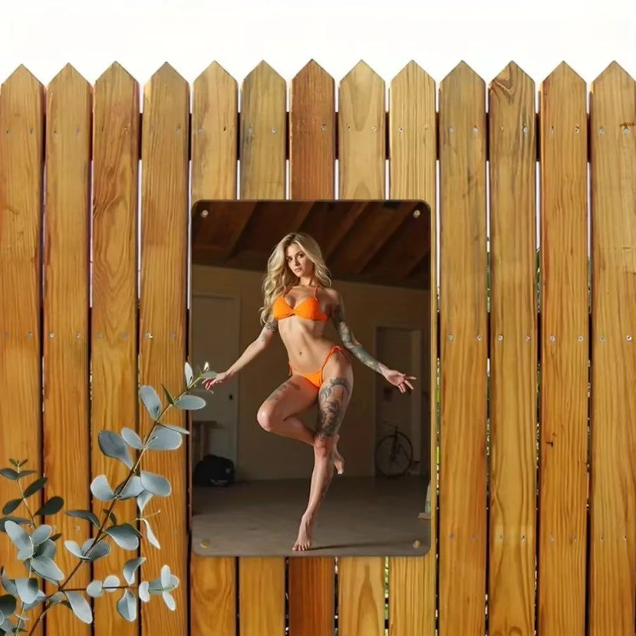HELLOYOUNG Vintage-Bikini-Wanddekoration aus Metall, mehrfarbig, rechteckig - Bild 2