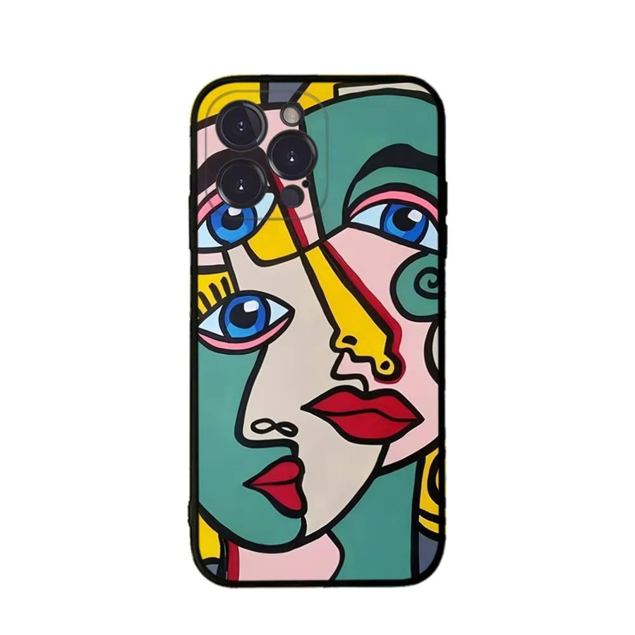 Handyhülle aus weichem Silikon mit Picasso abstrakter Kunst Malerei in Multicolour für iPhone Modelle - Bild 3