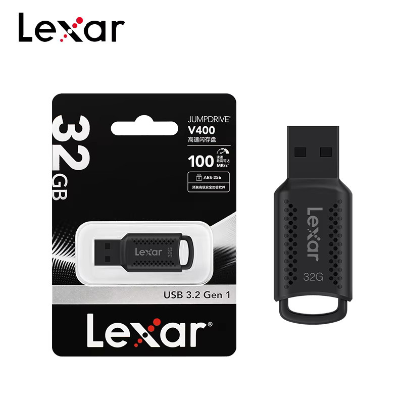 Lexar V400 USB 3.2 Flash-Laufwerk in Schwarz mit Lesegeschwindigkeit bis zu 100 MB/s - Bild 2