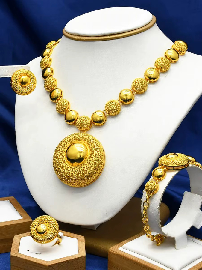 Schmuckset Halskette und Ohrringe, Gold, Damen - Bild 5