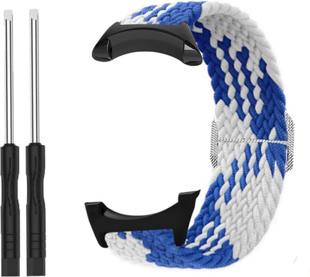 TOMTOP JMS Uhrenarmband Nylon, blau/weiß, Unisex - Bild 1